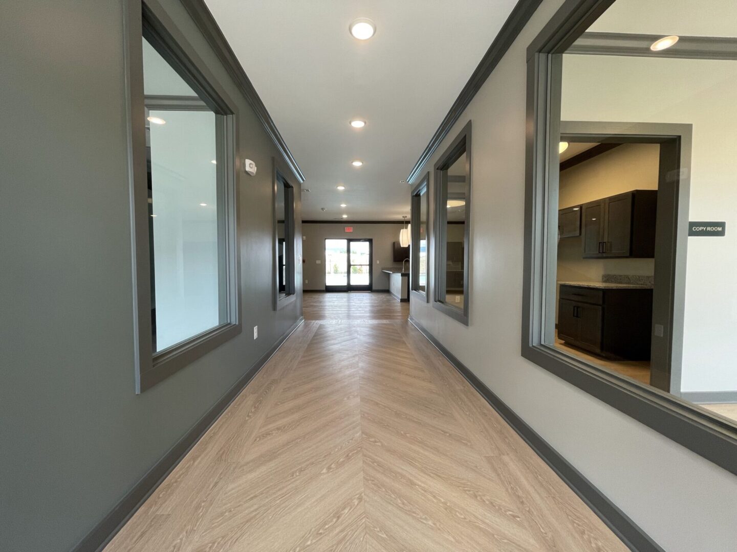 A inside view of the corridor at the Ridgeview homes